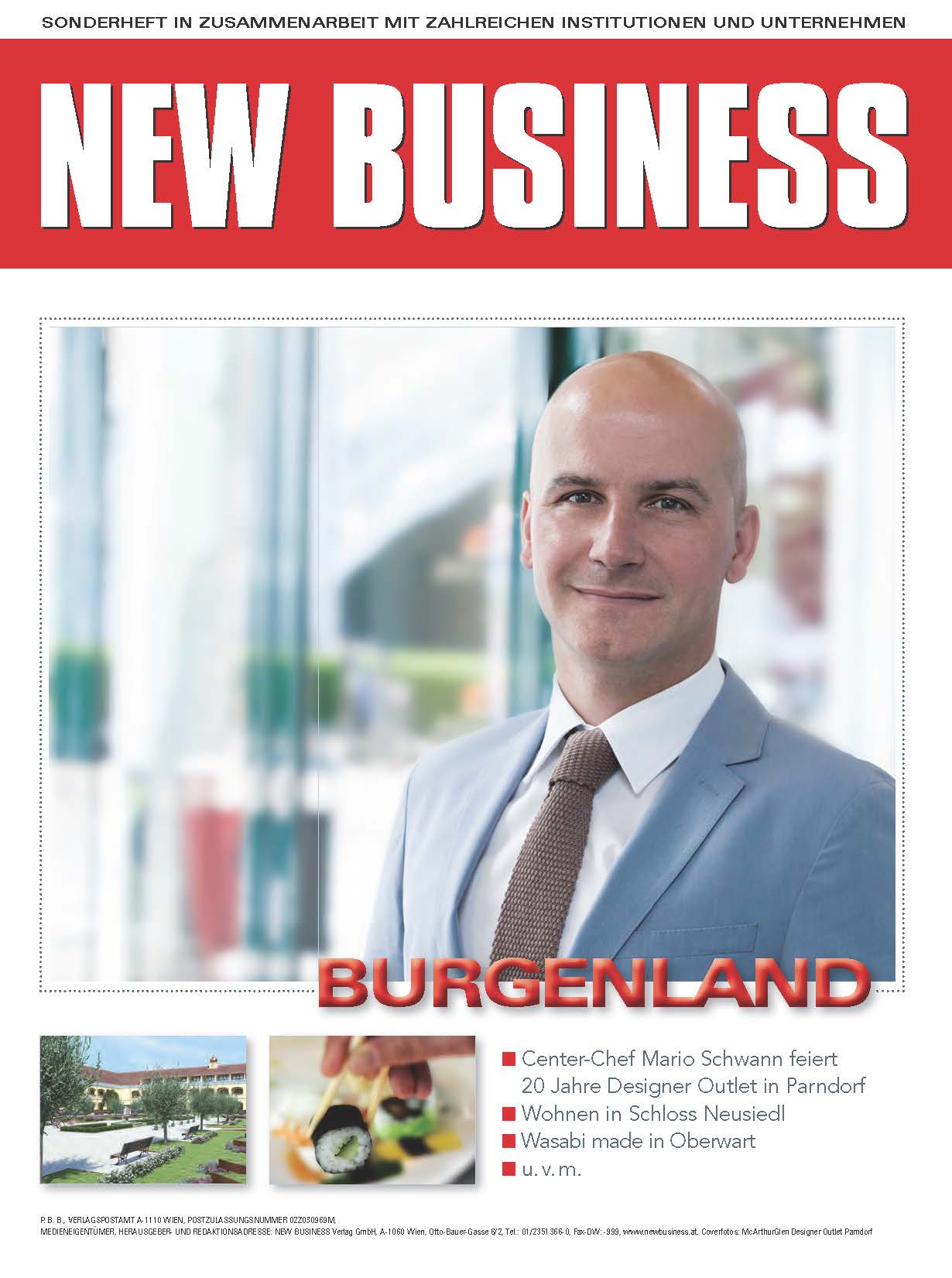 Cover: NEW BUSINESS Bundeslandspecial - BURGENLAND 2018