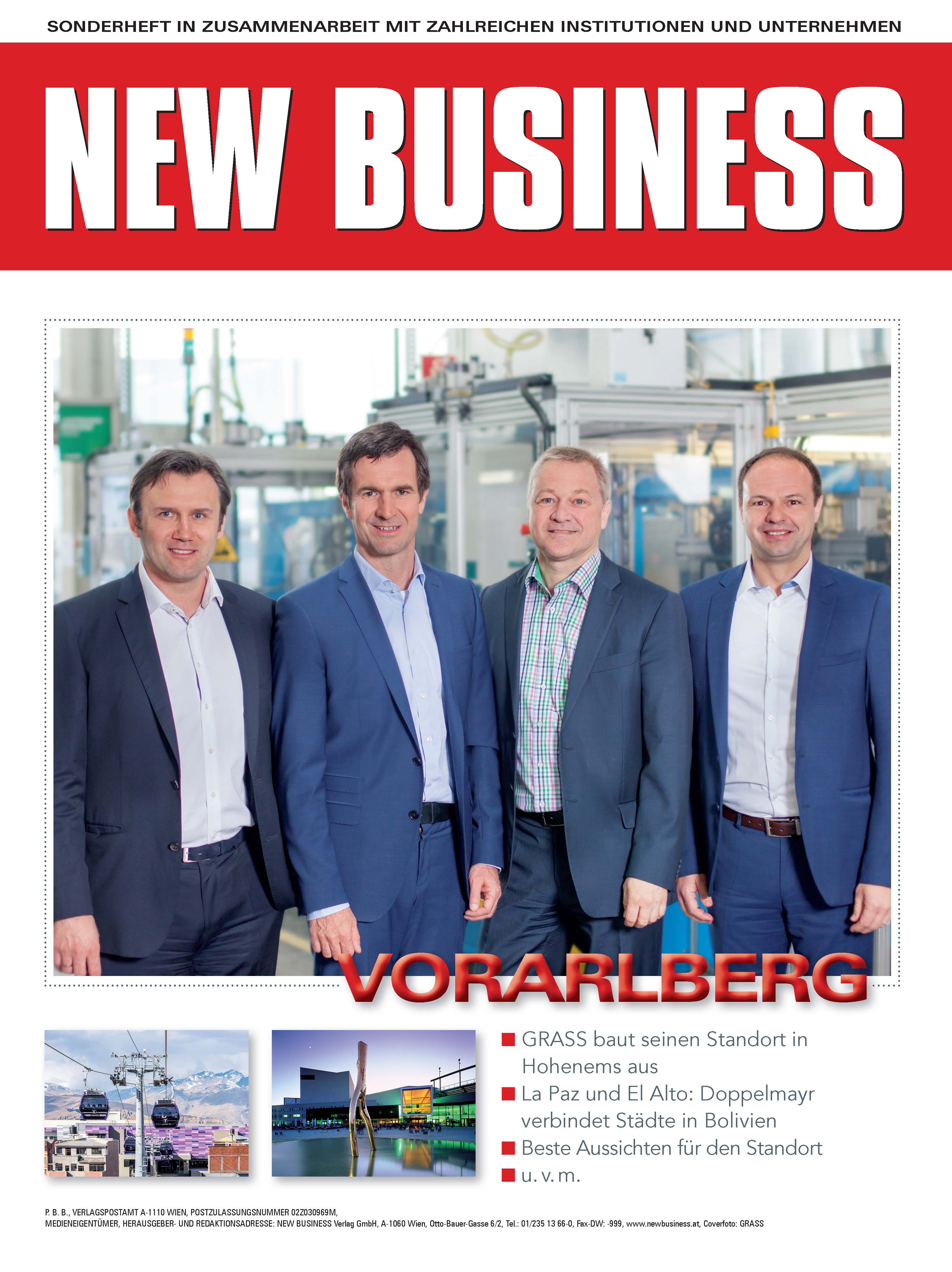 Cover: NEW BUSINESS Bundeslandspecial - VORARLBERG 2018